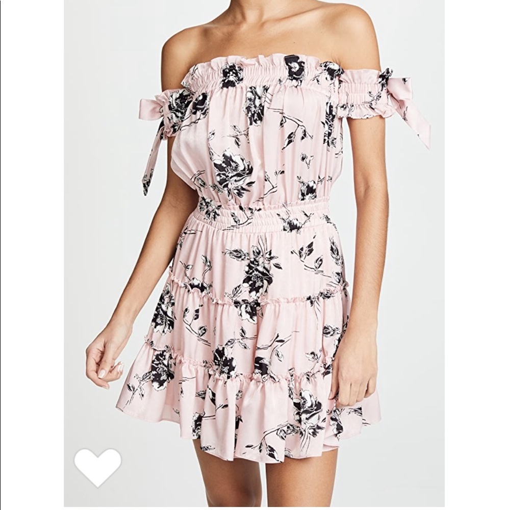 Misa Floral Print Pink Ruffle Dress